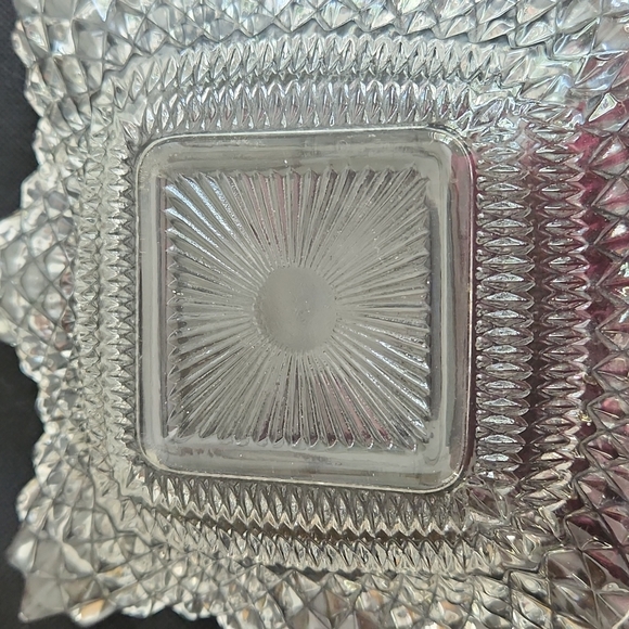 Square Ruffled Wavy Sawtooth Edge Dish by Indiana Manufactured in 1940's - Picture 4 of 10